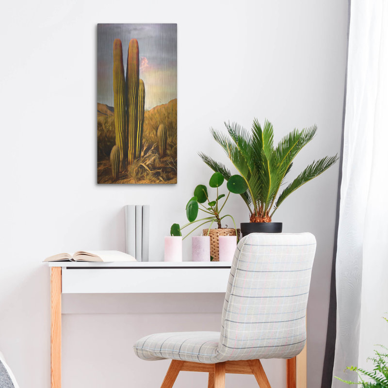 «Grandmother Saguaro» par Pamela Plummer, art mural en métal, 12 po x 24 po, H 24 po x l 12 po