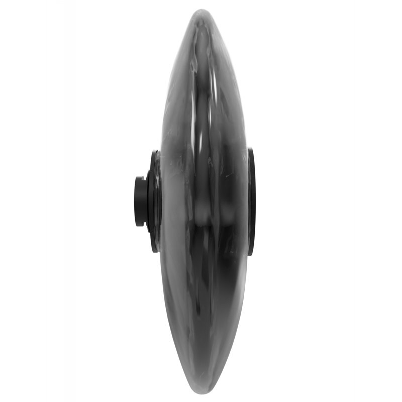 1 lumière en forme de disque Fremont en noir / verre fumé