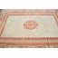 Tapis Boho, tapis turc, tapis rétro, tapis géométrique beige, tapis Oushak, grands tapis de 6,9 x 9,6 pi