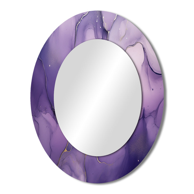 Kissena - Miroir abstrait en métal, 43 po x 33 po