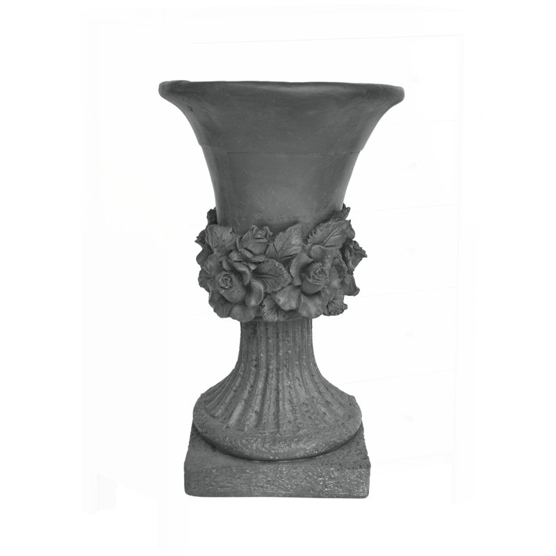 Durable MGO Garden Urn Planter with Classic Design, Perfect for Enhancing Outdoor and Indoor Decor., Antique Gray