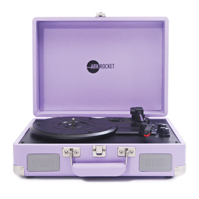 Arkrocket Curiosity Bluetooth Turntable Retro Suitcase 3-Speed Record Player with Built-in Speakers