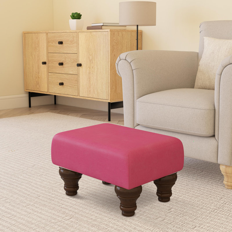 Acierno Natural Wood Turned Leg - Faux Leather, Blossom Pink, Brown