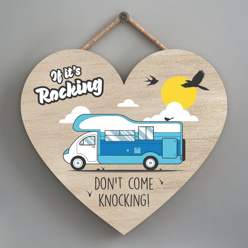 Caravan Come Knocking - Print on MDF, 16cm H x 17cm W x 0.9cm D