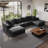 Oversized Comfort Modular Upholstered  Sofa , With Pillows-606498359