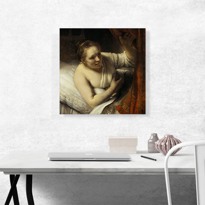 «Waiting for Tobias 1645» par Rembrandt van Rijn, reproduction d'art sur toile tendue