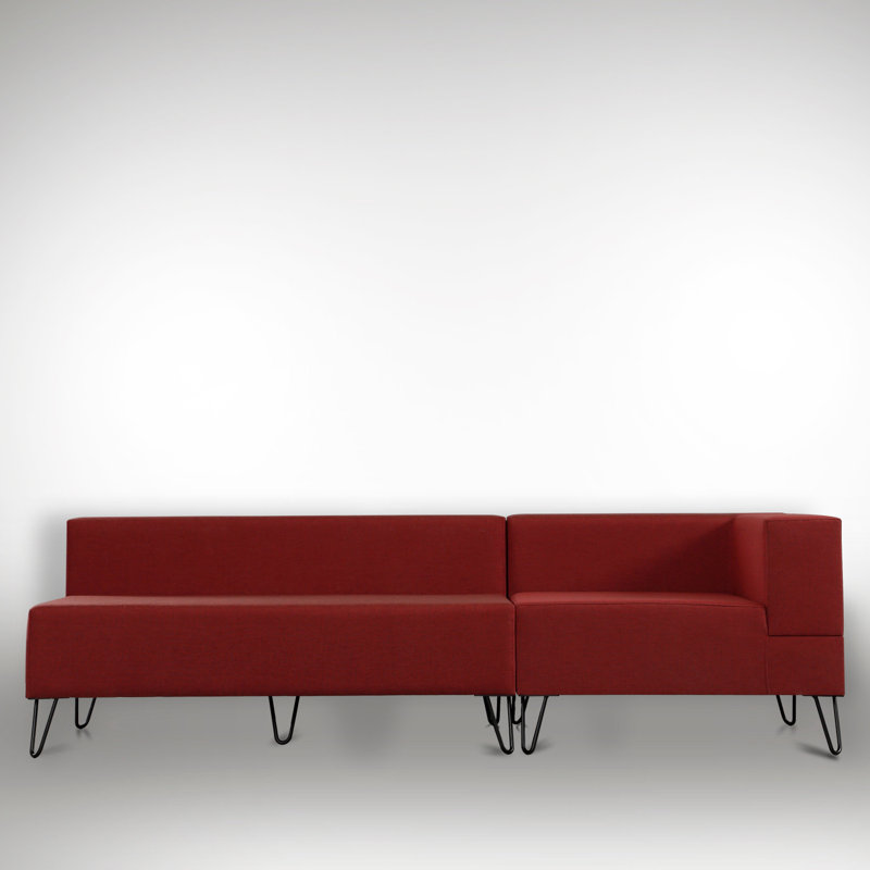 Canapé rembourré 78,7 po Gennadius, 100 % polyester rouge