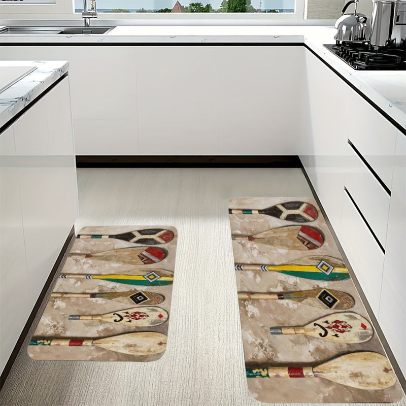 Tapis d'entrée et de salle de bain 2 pièces Vintage Paddle