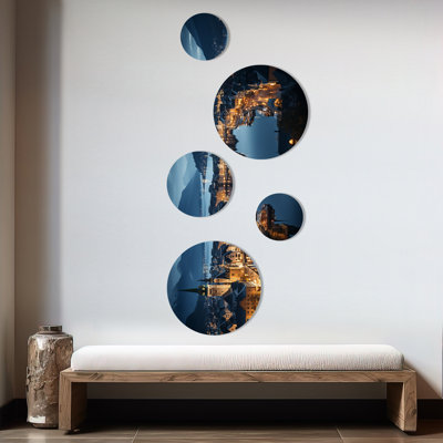 Germany Fjord Fantasy Alesund - Germany Round Wall Art Set Of 5