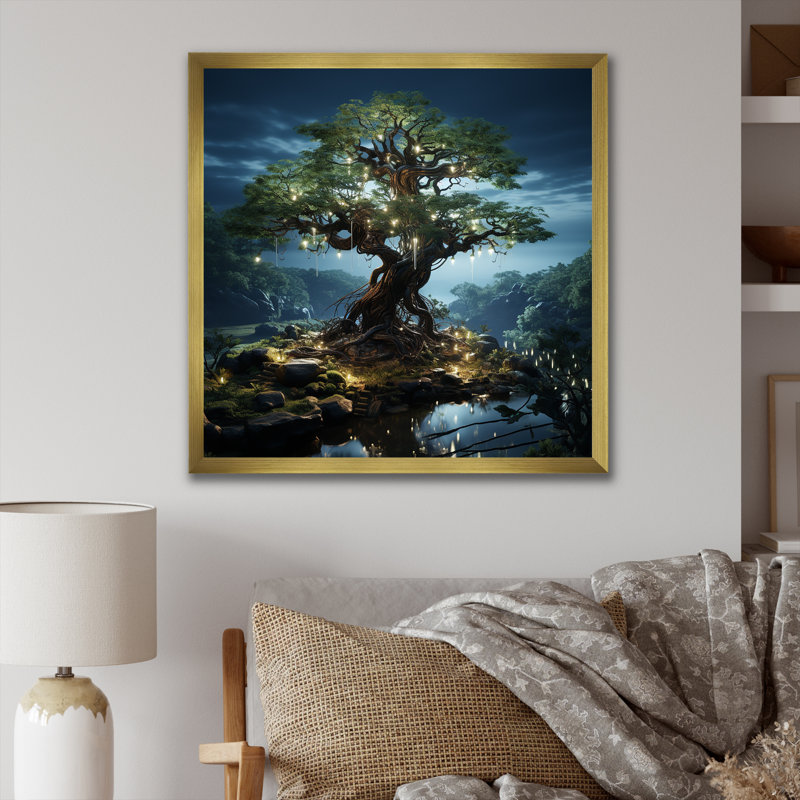 Reproduction d'art sur toile, "Twilight surreal", H 24 po x l 24 po x P 1 po, Cadre doré simple