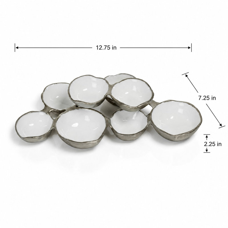 Bol en grappe Ardme, Blanc / Nickel