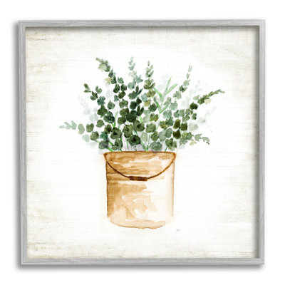 bb-140-Framed " Rustic Eucalyptus Planter " Print