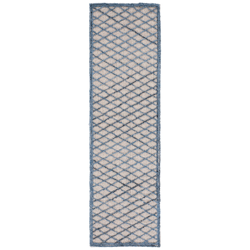 Tapis gris touffeté à la main Goodell, Tapis de couloir 2 pi 3 po x 8 pi