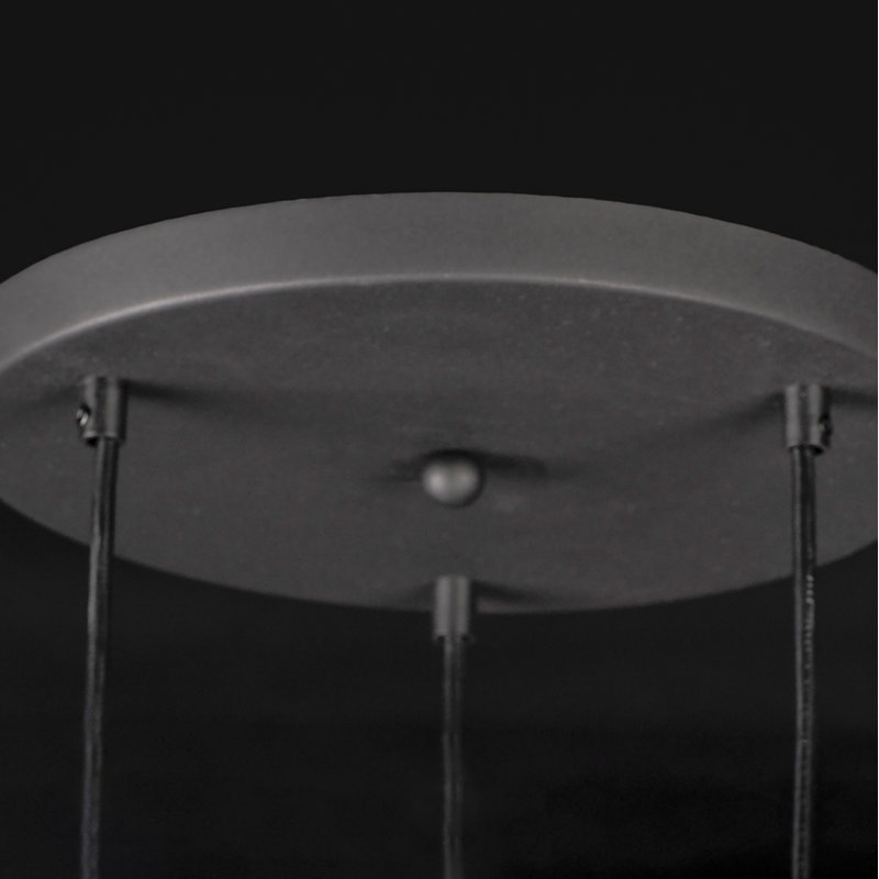 Luminaire suspendu sphérique à intensité variable 3 lumières Hastings, Noir, noir, noir, noir