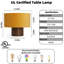 10 po Lampe de bureau et de lecture orange industrielle avec base en bois et abat-jour tambour en velours-2122393377