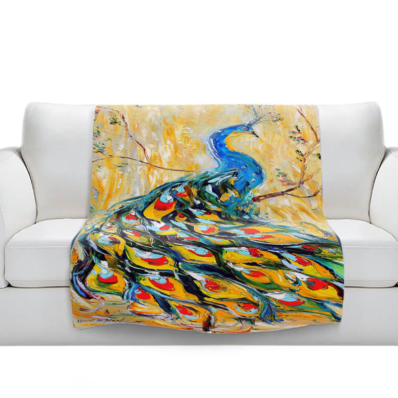 Couverture lumineuse sherpa doux peacock i, l 51 po x L 60 po