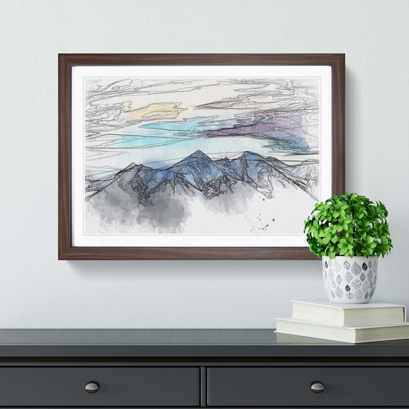 Mountains in Poland in Abstract - Framed Print, 62cm H x 87cm W x 2cm D, Walnut Framed