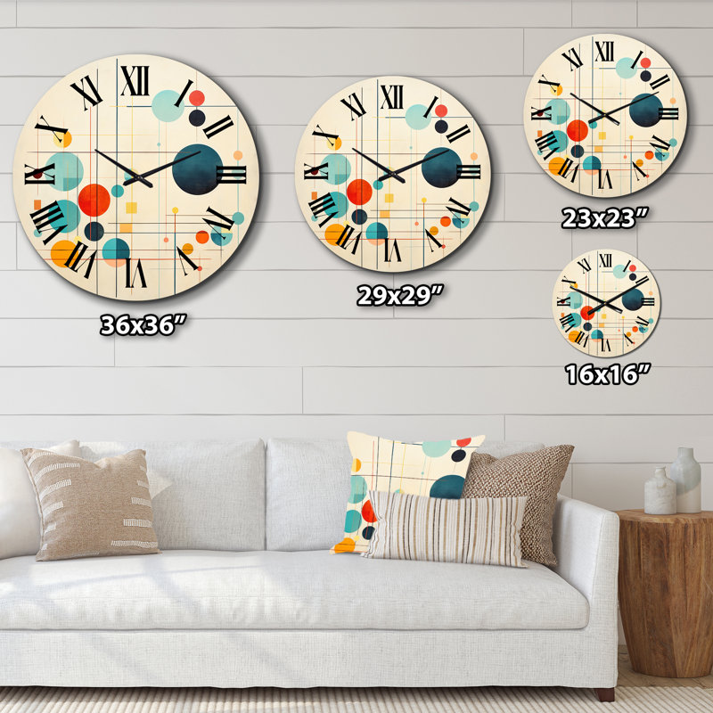 Horloge murale Syncronicities Midcentury Elegant Retro Art, Très grand