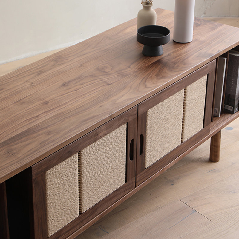 Meuble télé de style chinois rétro, 78.74"