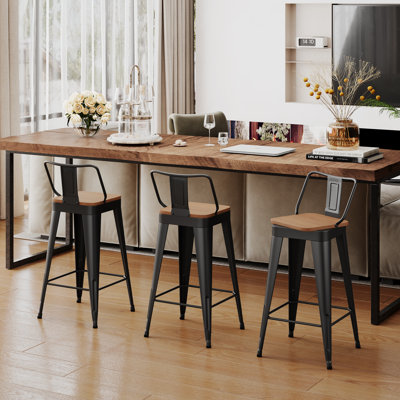 Swivel Metal Counter And Bar Stools