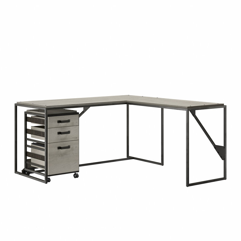 Bureau en L Patankar, Blanc chalet