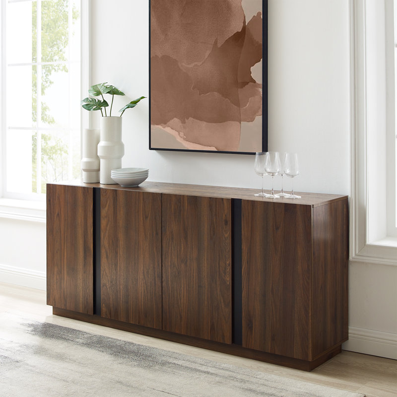 Buffet 4 portes Kaelea, Noyer foncé