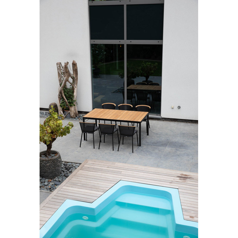 Riad Outdoor Dining Table, 29.5" H x 39.38" W x 39.38" D, Anthracite