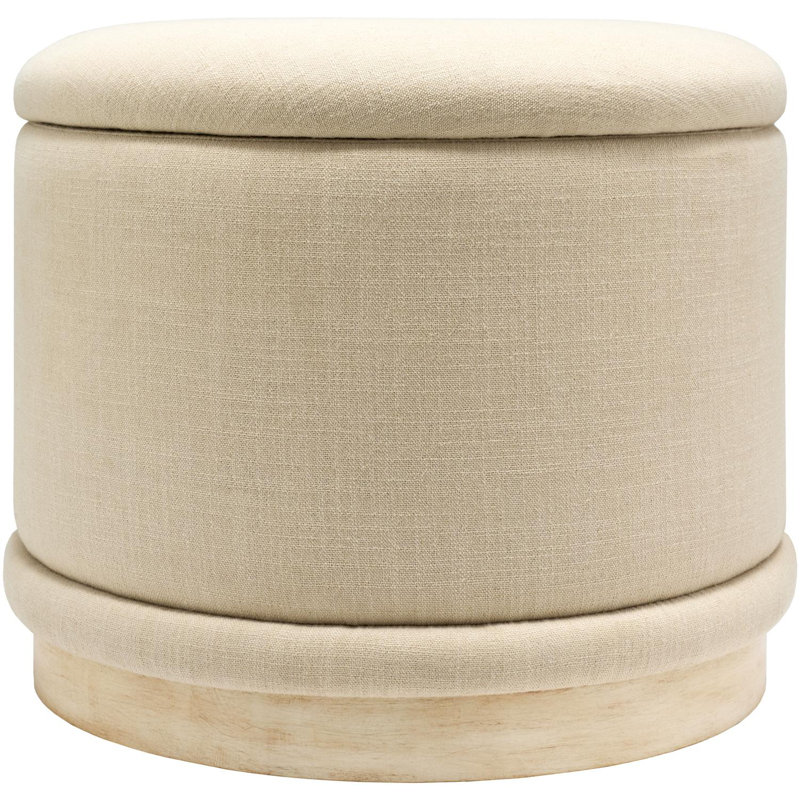 Repose-pieds Nellya, Polyester / lin beige