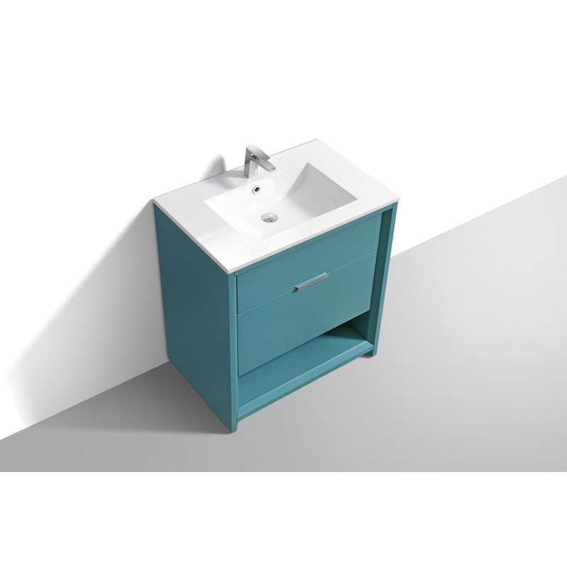 Ensemble de meuble-lavabo simple 32 po, Vert sarcelle
