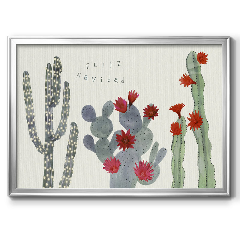 Collection de fleurs de cactus de Noël A, Argent, H 14 po x l 20 po x P 1,5 po