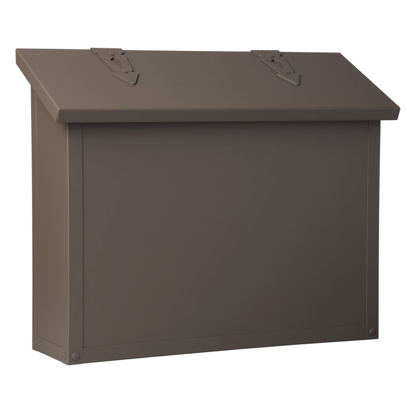 Monarch Metal Wall Mounted Mailbox, Powder Coat Bronze