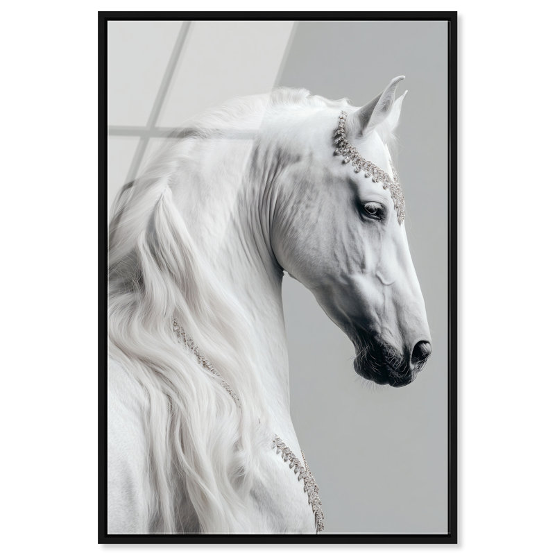 Jeweled Mane I Print by Oliver Gal, 25" H x 17" W, Black Floater Frame