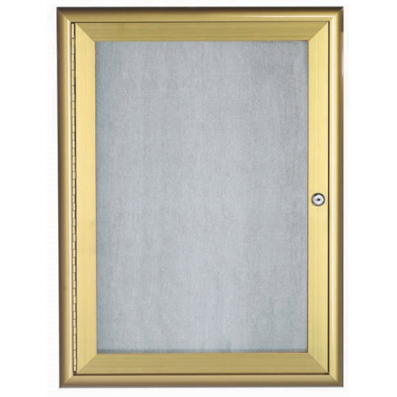 Tableau d’affichage mural fermé, H 2 pi x 1 pi 6 po x P 2 po, Or