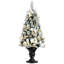 Arbre de Noël artificiel blanc et vert 48 "avec 100 lumières DEL H 48"