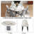 7-Piece 59.05" Modern Round Sintered Stone Lazy Susan Dining Table Set With 6 PU Leather Chair-845761146-845761147