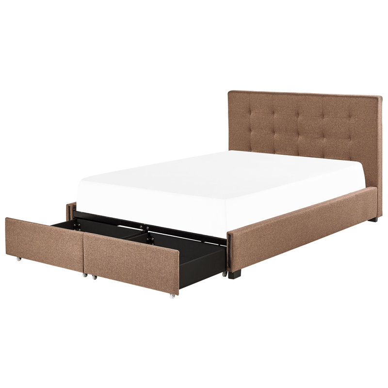 Lundys Upholstered Storage Bed, Double (4'6), Brown
