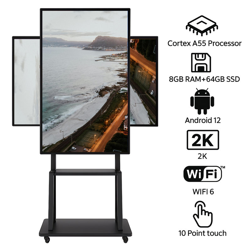 JYXCN Smart Board?Wireless 4K Interactive?Multi-Touch Collaboration Board 49 Inch for Cloud Connectivity for Hotel/Lobby Display/Classroom?