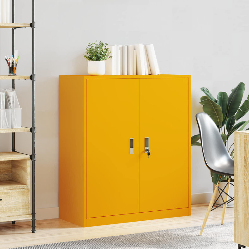 Storage Cabinet, Mustard Yellow