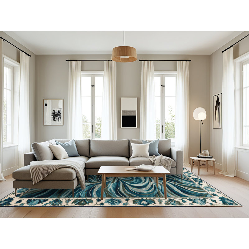 Tapis gris lavable à la machine, Rectangle 6 pi x 9 pi