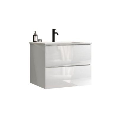 Wall Mount 24"Bathroom Vanity with Ceramic Sink