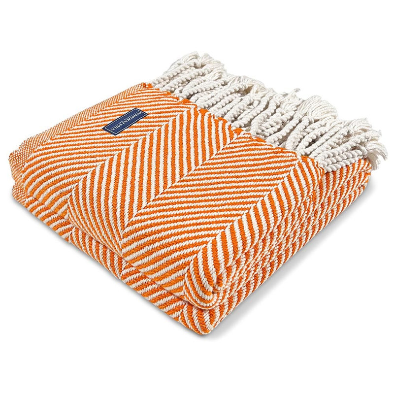 Jeté en coton Coastal Monhegan, Orange