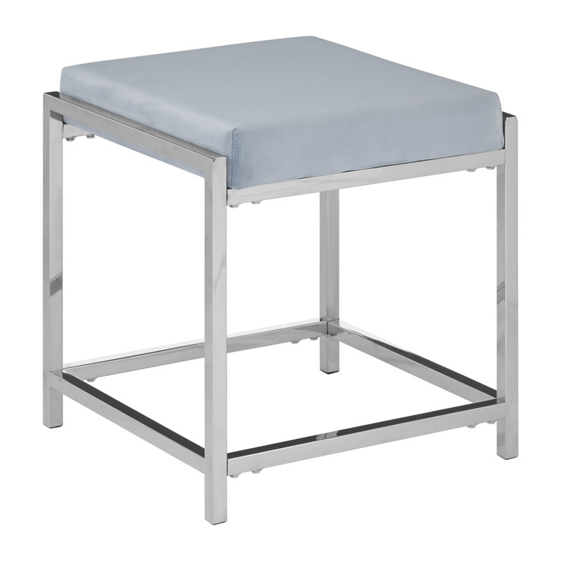 Redd Metal Accent Stool, Grey, Silver