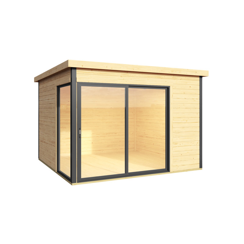  Domeo 1 - 10 x 10 Ft. Premium Log Cabin With Aluminium Sliding Doors (44mm)