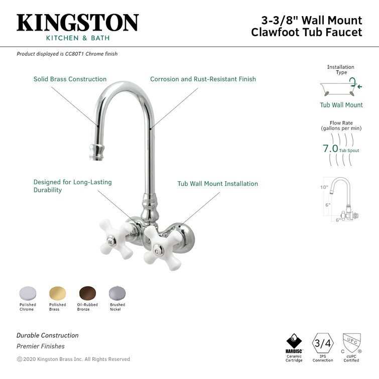 Kingston Brass Claw Foot Bathtub Caddy in Polished Chrome