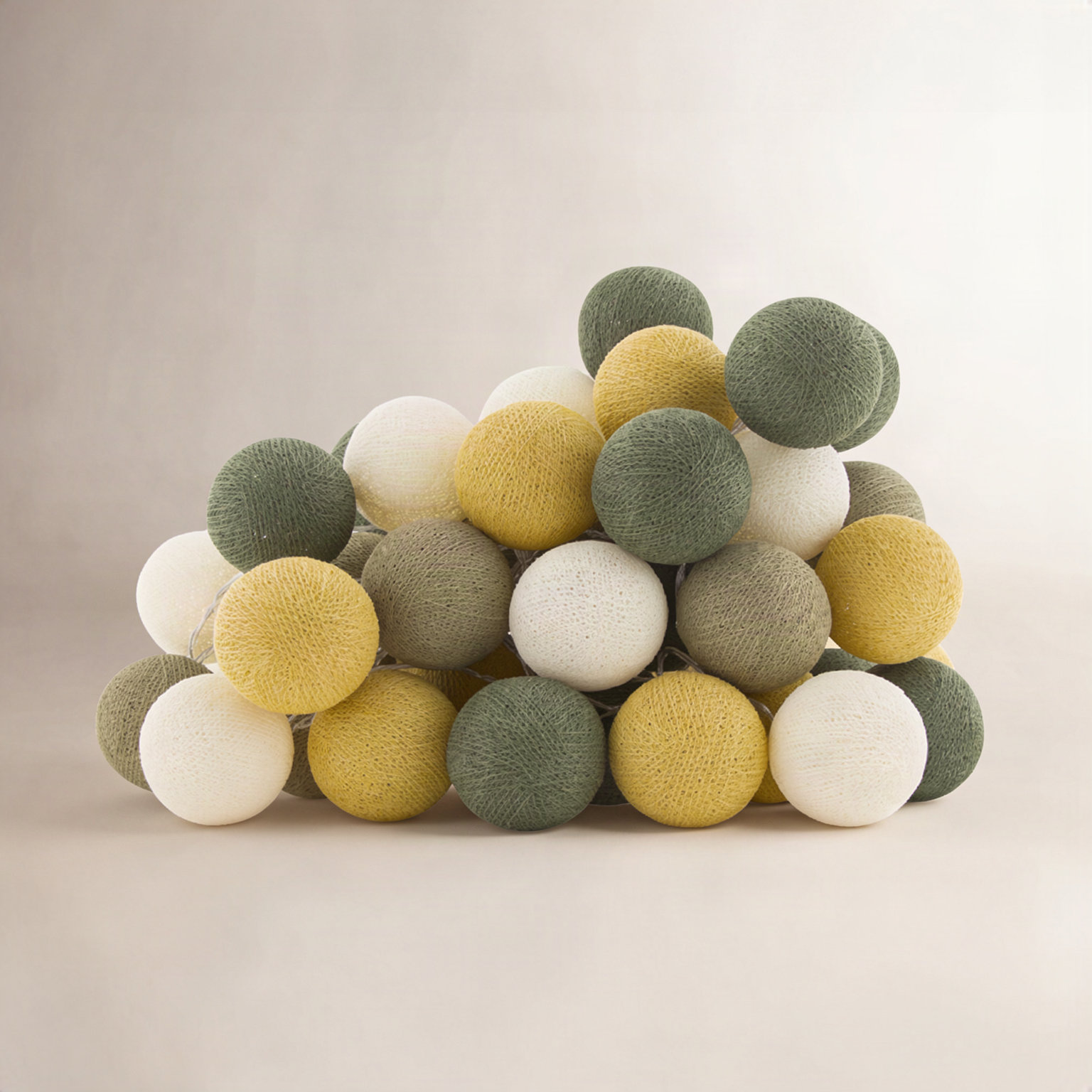149" Globe String Lights, Yellow/Green/White, 5" H x 149" L x 5" D, 20 Lights
