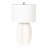 Isla Stoneware Table Lamp with Sculpted Edge, Ivory Glaze