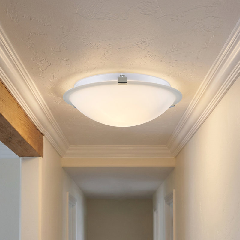 Braydon Glass Flush Mount, Brushed Nickel