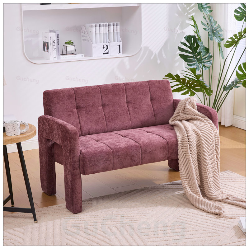 Canapé-lit compact avec accoudoirs doubles Nordic, Wine Red
