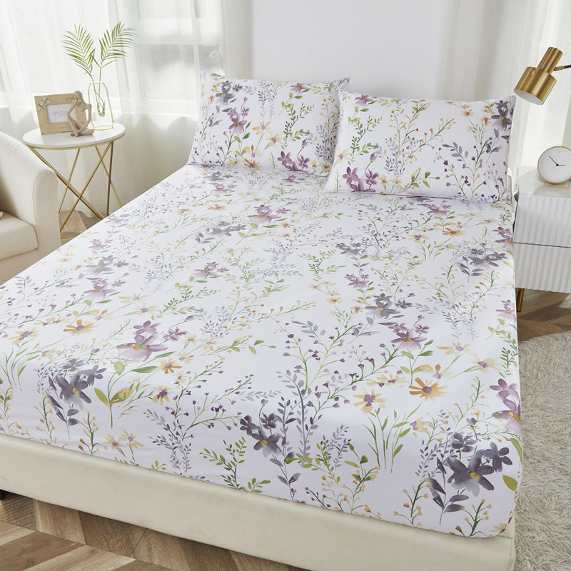 Ensemble de draps 100% coton égyptien, ensemble de draps 4 pièces à densité de tissage rose luxueux 800 fils, pour chambre d'amis