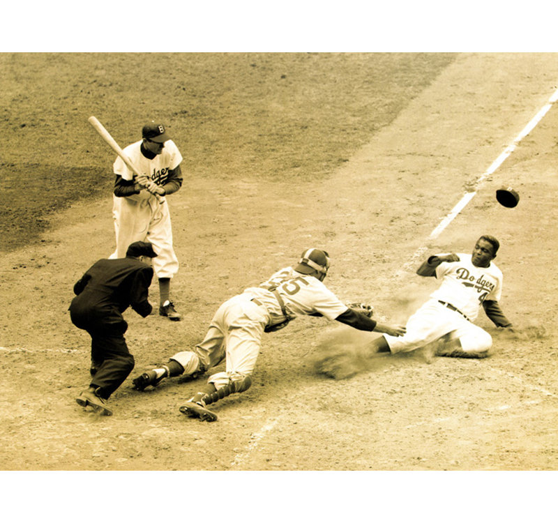 Jackie Robinson volant la maison, H 18 po x l 24 po